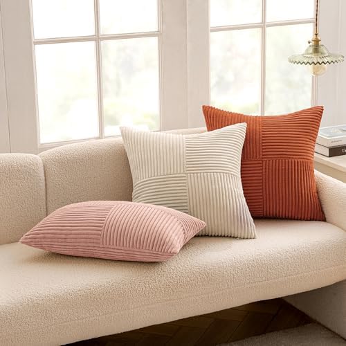 MIULEE Pink Decorative Lumbar Throw Pillow Covers 12x20 Inch 2 Pack - Image 5