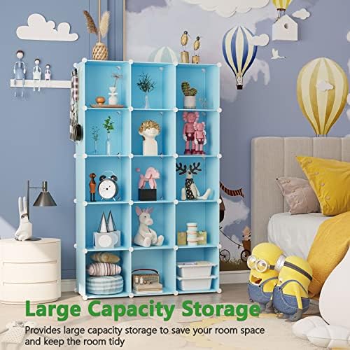 C&AHOME 16 Cube Storage Organizer Cube Shelves Units Storage Cubes, Blue - Image 4