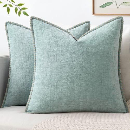 MIULEE Decorative Couch Throw Pillow Covers 20x20 Inch Coastal Light Blue by MIULEE