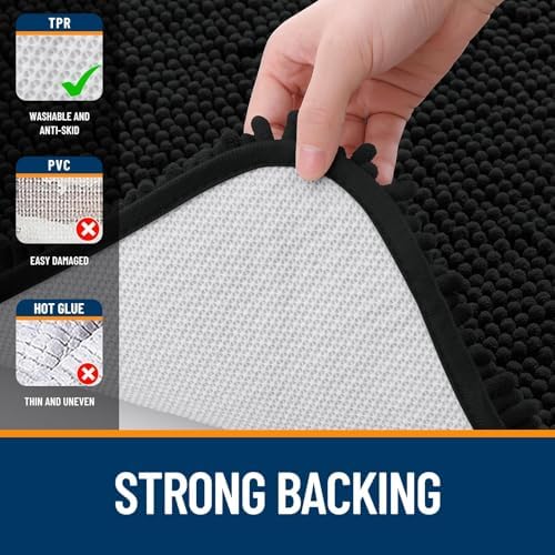 OLANLY Toilet Rugs U-Shaped 24x24, Soft Absorbent Chenille Contour Rugs - Image 6