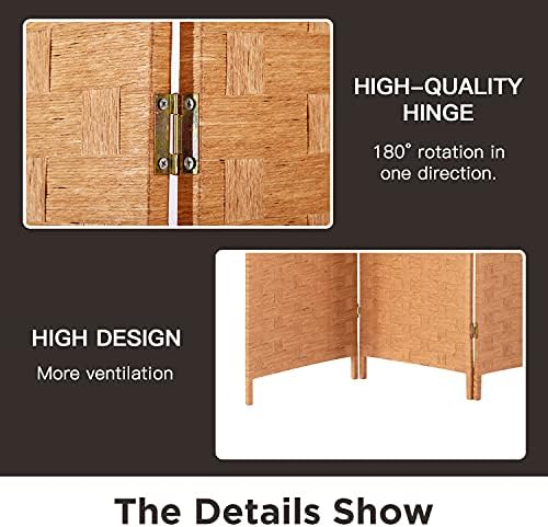 FDW 4-Panel Folding Room Divider | 6ft, Natural | Light & Portable - Image 3