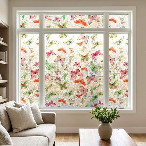 Butterfly 3D Prism Stained Glass Window Film Privacy Anti UV 35x78.7in - Image 4
