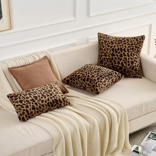 GALMAXS7 Cheetah Pillow Covers Leopard Throw Pillow Covers Set of 2, 18x18 - Image 5