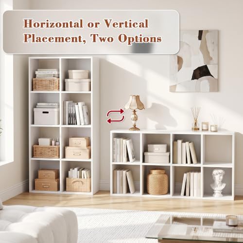 8 Cube Storage Organizer, Multifunctional Bookcase, White Cube Bookshelf - Image 7