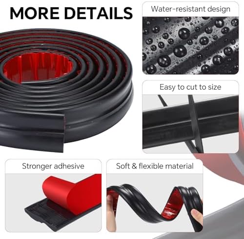 118 Inch x 1.57 in Peel and Stick Wall Molding Trim Black Chair Rail Panel Flexible Self Adhesive 3D Crown Moulding Trim for DIY Home Wall Decor Mirror Protection Door Cabinet Frame (Stylish) - Image 3