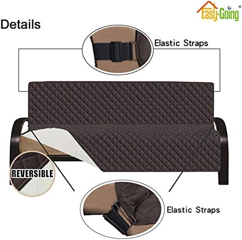 Easy-Going Reversible Couch Cover, Large Futon Sofa, Chocolate/Ivory - Image 3