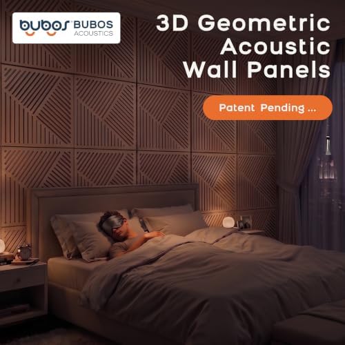 BUBOS 6 PCS Art Sound Absorbing Panels 23.6x23.6" Decor Acoustic Wall Panel | 0.7" Thick Composite Acoustic Panels, Nail-Down Secure Large 3D Sound Wall Panel for Studio Living Room & Office - Image 2