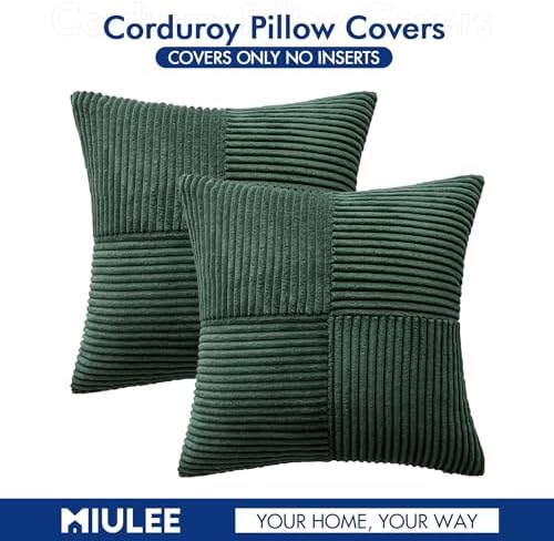 MIULEE Army Green Decorative Throw Pillow Covers for Couch 18x18 Inch - Image 6