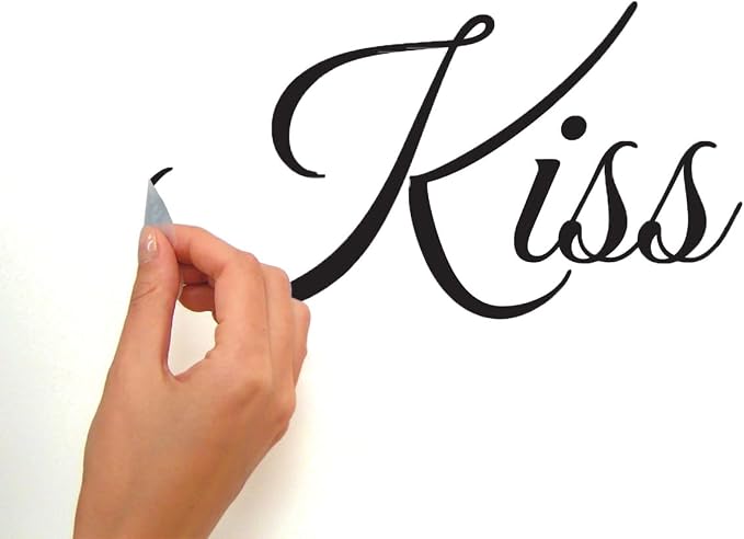 Roommates Always Kiss Me Goodnight Black Quote Peel and Stick Wall Decals, Vinyl, Made in USA - Image 6