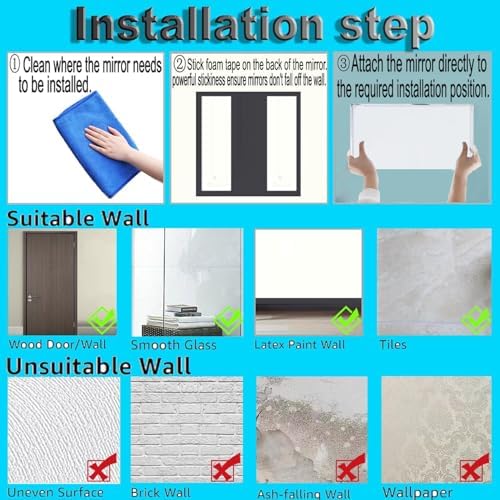 32 Pcs Peel and Stick Beveled Mirror Glass Tile. 3x3 Inch Mirror Backsplash Tiles. Cute Mirror Strip Tile for Kitchen, Bathroom Wall. 32 Pcs - Image 6