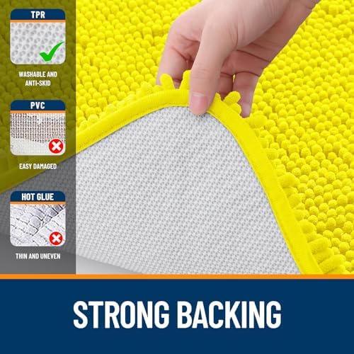OLANLY Small Bathroom Rugs 24x16, Extra Soft Absorbent Chenille Bath Rugs - Image 7