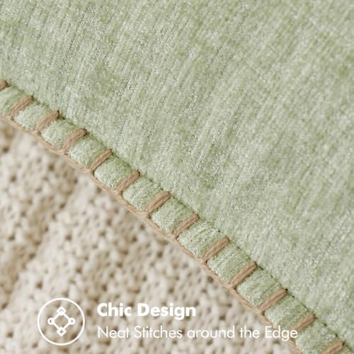 MIULEE Decorative Lumbar Throw Pillow Covers 12x20 Inch Light Green 2 Pack - Image 2