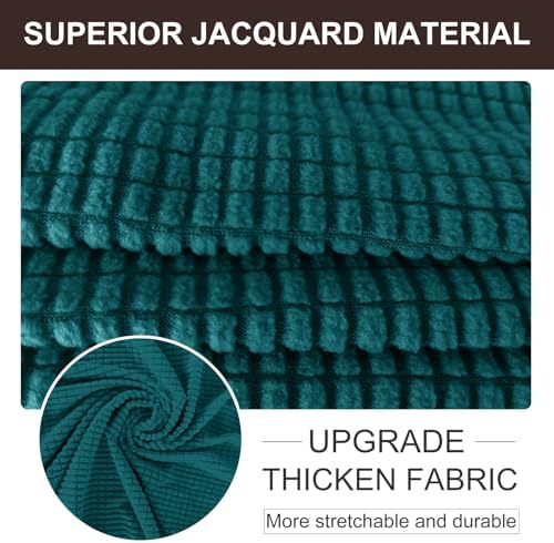 U-NICE HOME Oversized Stretch Loveseat Couch Cover, Blue - Image 4