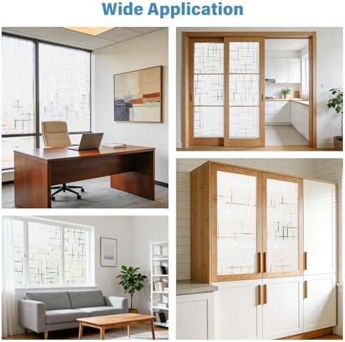 Finnez Window Privacy Film, Frosted Cross Window Cling, 17.5″ x 118.1″ - Image 6