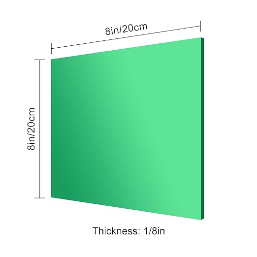 8x8 Inches Green Mirror Acrylic Sheet – 2 Pcs Reflective Acrylic Panel for DIY Crafts, Home Décor & More (20x20 cm) - Image 2