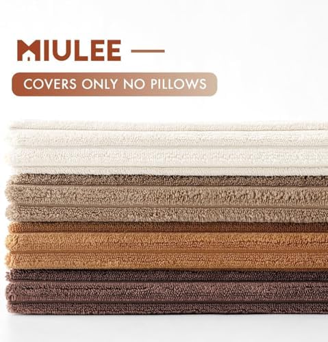 MIULEE Fall Corduroy Decorative Throw Pillow Covers Brown Series 24x24 - Image 6
