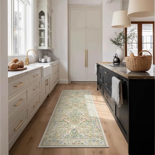 Washable Runners for Hallways Kitchen Rug: 2'x6' Runner Rugs Stain Resistant Non Slip Low Pile Soft Rug Runners for Kitchen Hallways Bedroom Entryway Indoor Living Room Farmhouse - Image 6