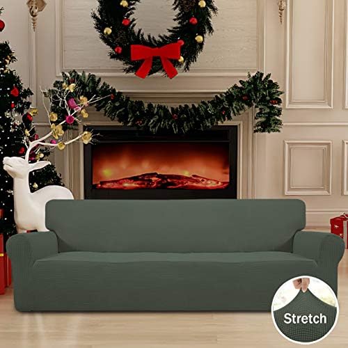 Easy-Going Stretch 4 Seater Oversized Sofa Couch Cover Olive Green - Image 2