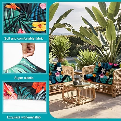 14 Pcs Outdoor Cushion Covers, Patio Sofa Cushion Covers Replacement - Image 4