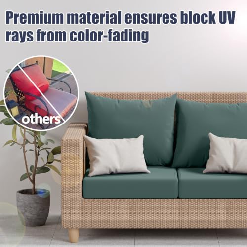 8Pcs Outdoor Cushion Covers, Stretch Patio Furniture Couch Chair Slipcovers - Image 4