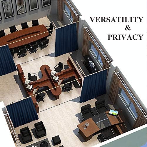 NICETOWN Privacy Room Divider Curtain Screen Partitions, Closet Door Curtain Vertical Blind for Sling Door, Blackout Window Privacy Blinds for Patio (Navy, Single Panel, 10ft Tall x 8.3ft Wide) - Image 6