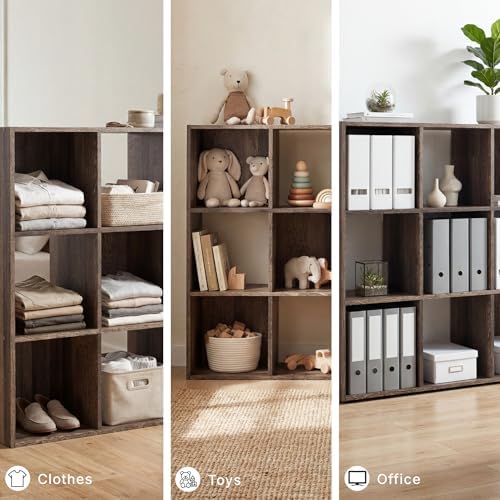 Signature Design by Ashley 9 Cube Organizer Bookshelf, Weathered Brown - Image 6