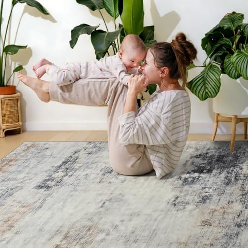 Toneed Washable 8x10 Area Rug with Non-Slip Backing for Living Room - Image 5