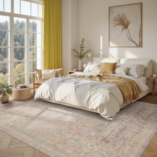 Rugxara Beige Neutral Area Rugs 5x7 Washable Rug for Living Room Bedroom - Image 3