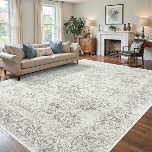 Rugxara 9x12 Extra Large Area Rug,Neutral Vintage Boho Rug for Living Room by Rugxara