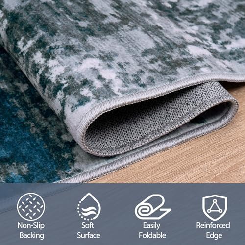 Aelenmu 10x14 Area Rugs for Living Room Washable Dining Room Navy Grey - Image 4