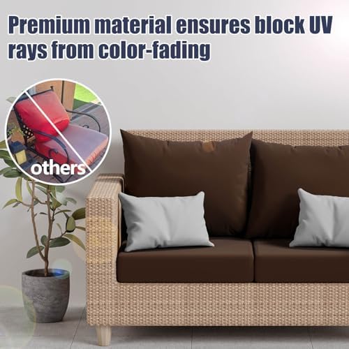 8Pcs Outdoor Cushion Covers, Stretch Patio Furniture Couch Chair Slipcovers - Image 3