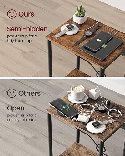 VASAGLE End Table with Charging Station, Set of 2, Small Side Tables - Image 5