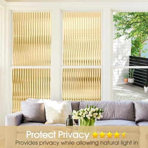 Coavas Reeded Glass Window Privacy Film, 3D Fluted Adhesive, 17.5"x78.7" - Image 3