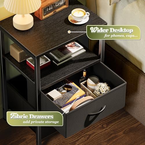 Huuger Night Stand Set of 2, Nightstand with 2 Drawers, Bedside Table - Image 5