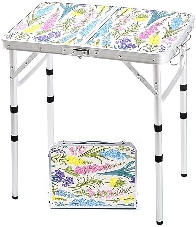 Yriuat Folding Camping Table 2ft Portable Picnic Table, Blooming Floral by Yriuat