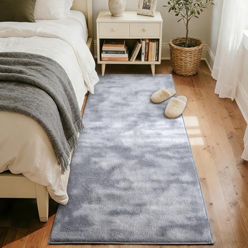 2x6 Tie-dye Grey Runner Rug Non-Slip Washable for Hallway Kitchen Bedroom - Image 2