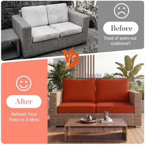 4Pcs Patio Cushion Covers Stretch Outdoor Furniture Protector Slipcovers - Image 4