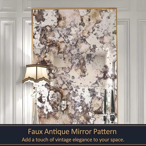 LiveInUrban Vintage Foxed Silver Rusts Antique Chrome Reflective Style Wallpaper, Grunge Peel and Stick Contact Paper for Wall Furniture Vanity Dresser Home Decor, 22.83"x78.74" - Image 5