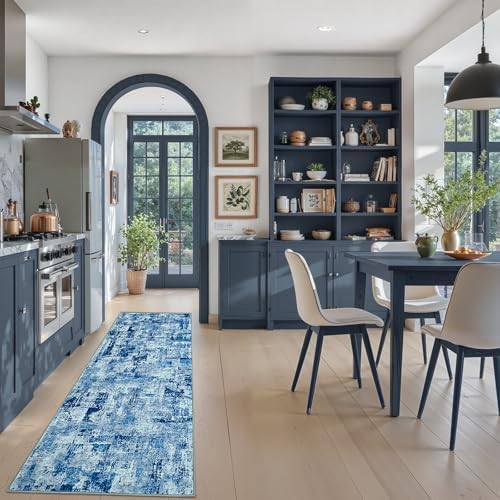 Toneed Washable 2x6 Non-Slip Abstract Runner Rug for Hallway Kitchen - Image 2