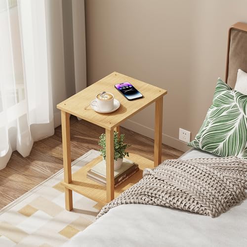 TUTOTAK End Table, Set of 2, Side Table, Nightstand, 2-Tier Storage Shelf - Image 5