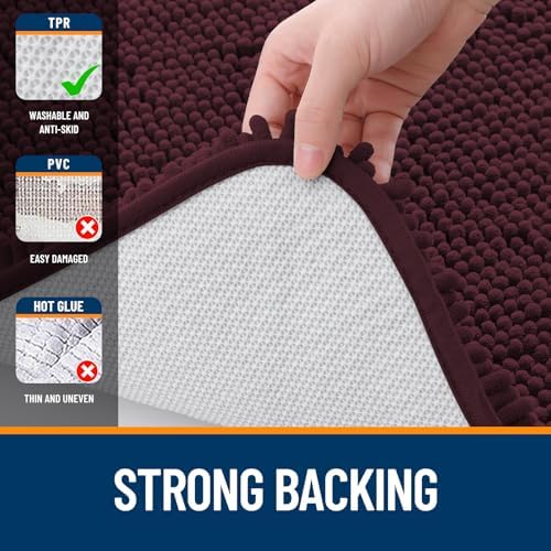 OLANLY Bathroom Rugs 34x21, Extra Soft Absorbent Chenille Bath Rugs - Image 6