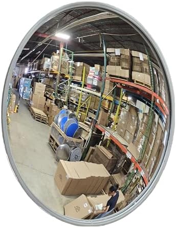 18" Outdoor Acrylic Round Convex Mirror, Security Mirror for Retail Stores, Warehouses, Driveways, and Parking Lots, Acrylic Mirror for Blind Spots and High-Traffic Areas by VisionMetalizersInc