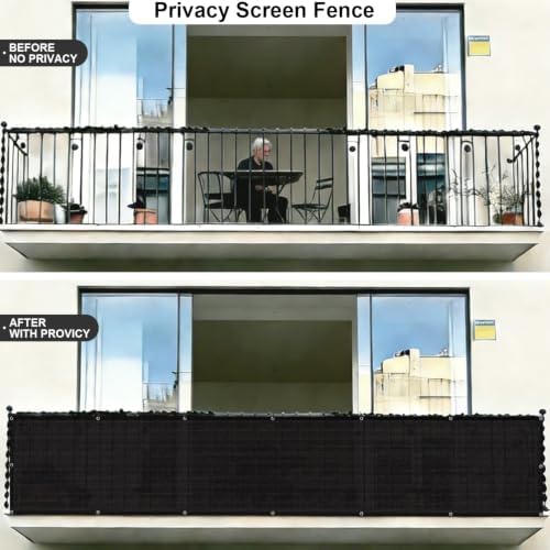 COOLBOYS Customized 2.5'x37' Black Balcony Privacy Screen Fence Cover - Image 4