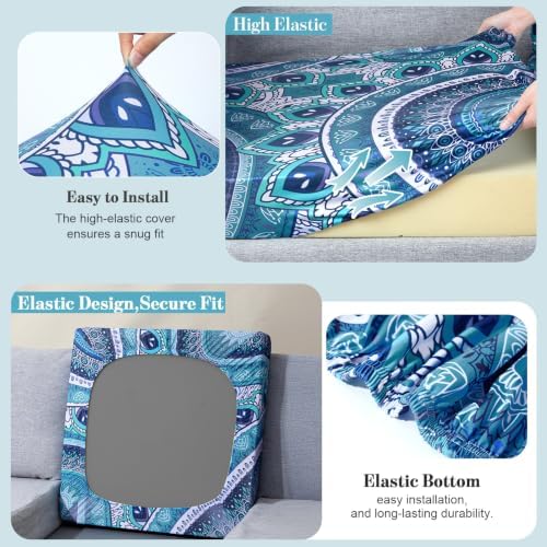8Pcs Patio Cushion Covers Stretch Outdoor Furniture Protector Slipcovers - Image 4
