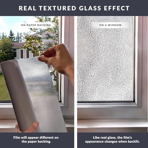 Texture Twelve Window Privacy Film by Artscape - Textured Glass Design, Static Cling, Blocks Views, Not Light, UV Protection, Non-Adhesive Water-Applied Installation, Made in USA - 24 x 36 Inch - Image 5