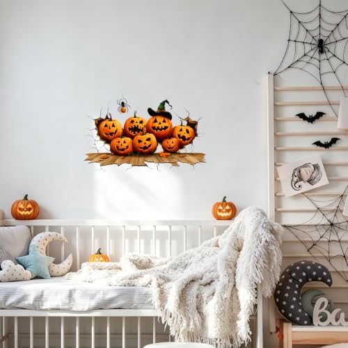 Pumpkin Wall Decals Peel and Stick Halloween Wall Stickers, Jack O Lantern Removable Vinyl Wall Decor, Cute Pumpkin Wall Art for Kids Bedroom Living Room Classroom Window Halloween Party Decorations - Image 3
