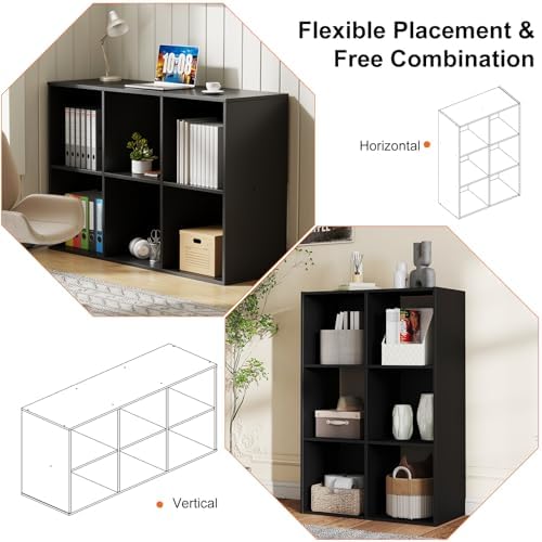 Sweetcrispy 6 Cube Storage Organizer, Stackable Modular Bookcase Shelf - Image 4