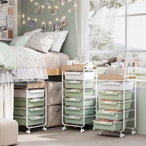 SYKIARIOL Rolling Storage Utility Cart with 5 Drawers,Green - Image 7