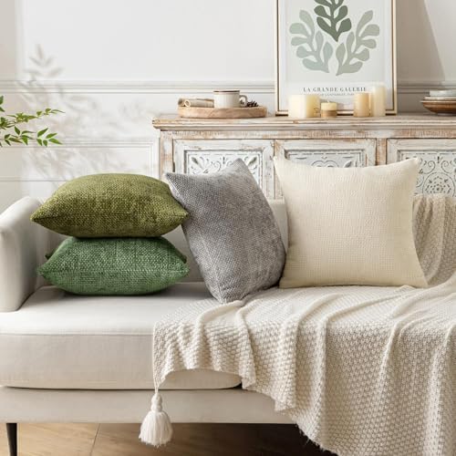 MIULEE Decorative Couch Throw Pillow Covers 18x18 Inch Sage Green 2 Pack - Image 2