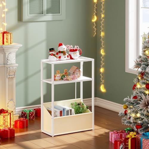 TUTOTAK Narrow Side Table with Charging Station, Slim End Table - Image 4